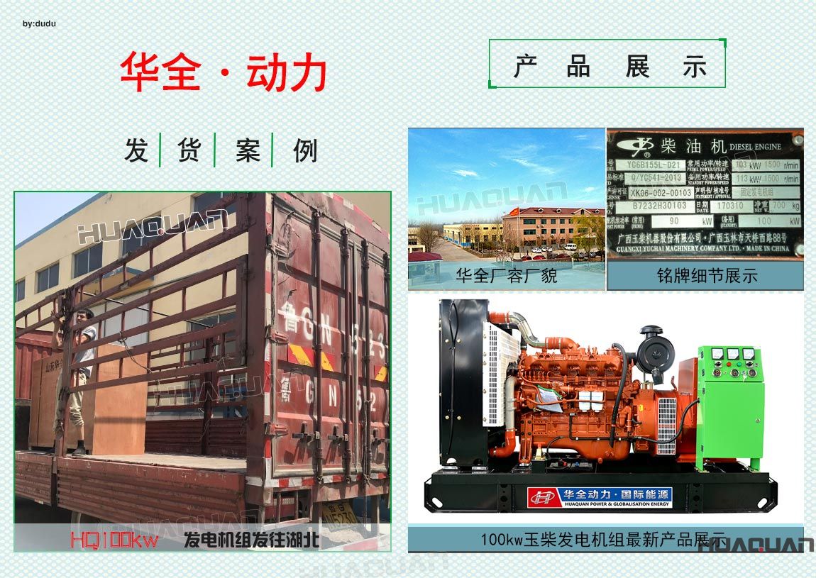 華全動(dòng)力100kw發(fā)電機(jī)組于5月21日發(fā)往湖北